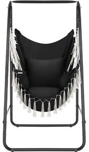 TecTake GmbH 405395 hängstol alison, boho-stil, bärkapacitet 160kg - svart
