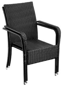 TecTake GmbH 405838 trädgårdsstol girona i konstrotting, stapelbar, belastningskapacitet 120 kg - uppsättning av 2