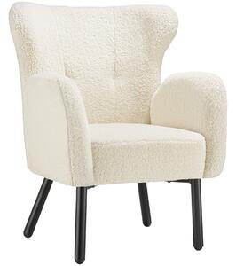 TecTake GmbH 405857 fåtölj med boucléklädsel vänersborg - creme