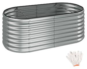 TecTake GmbH 405628 odlingslåda flormma i galvaniserat stål 603 l, 160x80x60cm - silver