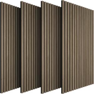 TecTake GmbH 406037 akustikpaneler sonic wall i träutseende - mörk ek, uppsättning om 4
