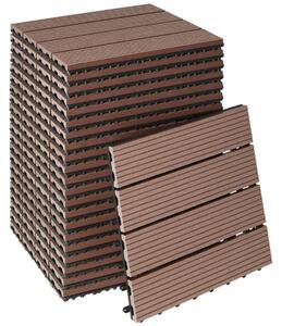 TecTake GmbH 406014 golvplattor tegulas, wpc med träutseende - brun, uppsättning av 22