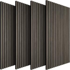 TecTake GmbH 406038 akustikpaneler sonic wall i träutseende - ek grå, uppsättning om 4