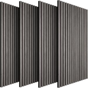 TecTake GmbH 406059 akustikpaneler sonic wall i träutseende - ljusgrå ek, uppsättning om 4