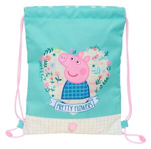 Skopåse med remmar Peppa Pig Pretty flowers Gul Mint 26 x 34 x 1 cm