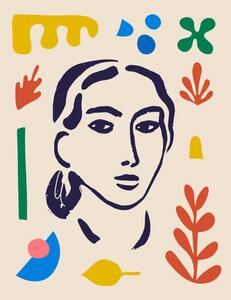 Illustration Vector woman art poster. Matisse inspired, MaryliaDesign