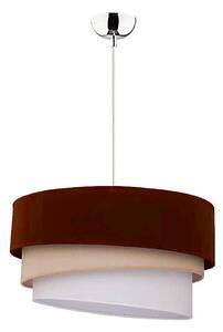 Duolla - Ljuskrona med textilsladd TRIO 1xE27/40W/230V diameter 45 cm brun/beige/vit