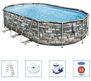 Bestway Poolset Comfort Jet Series oval 610x366x122 cm