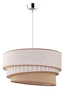 Duolla - Ljuskrona med textilsladd TRIO 1xE27/40W/230V diameter 45 cm beige/brun