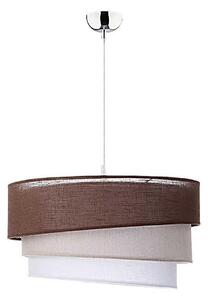 Duolla - Ljuskrona med textilsladd TRIO 1xE27/40W/230V diameter 45 cm brun/beige/vit