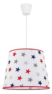 Duolla - Hängande ljuskrona med textilsladd för barn STARS 1xE27/40W/230V diameter 38 cm