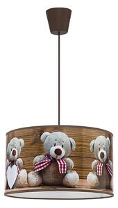 Duolla - Hängande ljuskrona med textilsladd för barn BEARS 1xE27/40W/230V diameter 35 cm