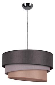 Duolla - Ljuskrona med textilsladd TRIO 1xE27/40W/230V diameter 45 cm antracit/grå/brun