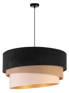 Duolla - Ljuskrona med textilsladd DEVON 1xE27/40W/230V diameter 45 cm svart/beige