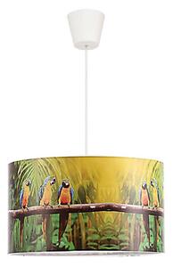 Duolla - Hängande ljuskrona med textilsladd för barn PARROTS 1xE27/40W/230V diameter 35 cm