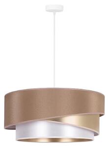 Duolla - Ljuskrona med textilsladd KOBO 1xE27/15W/230V diameter 45 cm beige/guld/vit