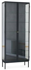 Revel vitrinskåp 200x80 cm - Svart / klarglas + Fläckborttagare för möbler - Vitrinskåp