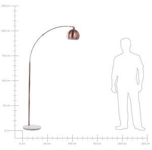 Stående Lampa Metall Koppar 210 cm Högglans Rund Modern Lampskärm Beliani