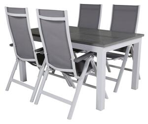 ALBANY Matbord 160/240x100 cm + 4 stolar | Utemöbler