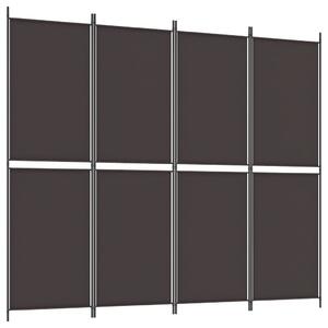 Rumsavdelare 4 paneler brun 200x220 cm tyg