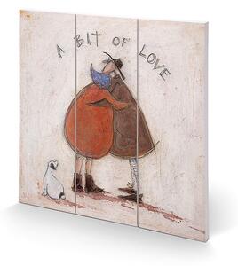 Tavla i trä Sam Toft - A Bit of Love, (30 x 30 cm)