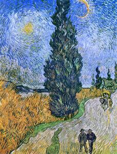 Vincent van Gogh - Bildreproduktion Road with Cypresses, 1890, (30 x 40 cm)