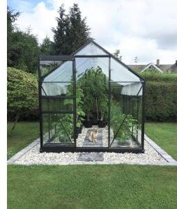 Växthus 6,2m² - Härdat glas - Svart - Fristående växthus, Växthus
