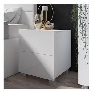 Sängbord PAVO 45x40 cm glänsande vit