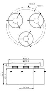 Globo 15904-3D - Taklampa TULIVAR 3xE27/40W/230V