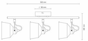 LED Takbelysning 3xE14/8W/230V