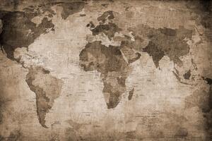 World Map - Brown