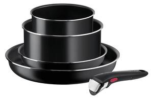 Tefal - Sätt med matlagningsutrustning 5 delar INGENIO EASY COOK & CLEAN BLACK