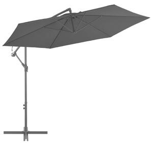 Frihängande parasoll med aluminiumstång 300 cm svart