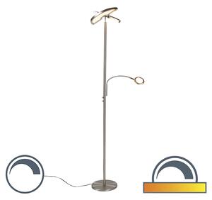 Golvlampa med läslampa 'Moderno ' Moderna stål - LED inkluderat / Inomhus