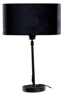 Bordslampa svart med oval sammetskärm svart 35 cm - Parte