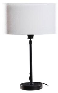 Bordslampa svart med oval linneskärm vit 35 cm - Parte