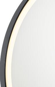 Svart badrumsspegel 70 cm inkl LED med touchdimmer - Miral