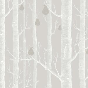 Woods & Pears - White & Silver on Grey