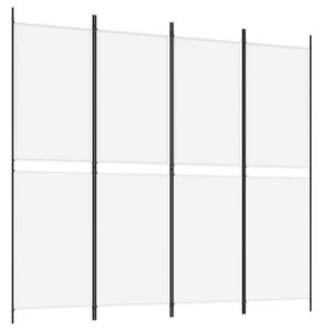 Rumsavdelare 4 paneler vit 200x180 cm tyg