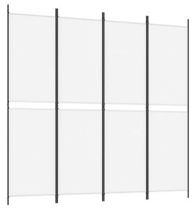 Rumsavdelare 4 paneler vit 200x200 cm tyg