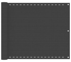Balkongskärm svart 75x400 cm HDPE