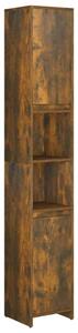 Badrumsskåp rökfärgad ek 30x30x183,5 cm konstruerat trä