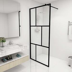 Duschvägg till duschkabin härdat glas svart 90x195 cm