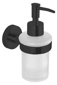 Aqualine - Tvålpump för vägg SAMBA 150 matt mjölkig glas/matt svart