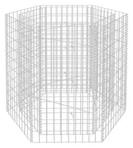 Hexagonal planteringsgabion upphöjd 100x90x100 cm - Silver