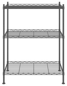 Förvaringshylla med 3 hyllplan 60x35x76 svart 150 kg - Svart