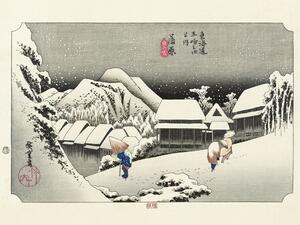 Konsttryck Hokusai - Kanbara Night Snow, Utagawa Hiroshige, (40 x 30 cm)