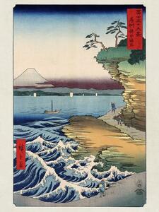 Konsttryck Hokusai - The Coast At Hota In Awa Province, Katsushika Hokusai, (30 x 40 cm)