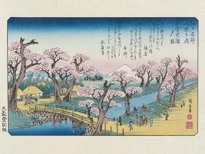 Konsttryck Hokusai - Evening Glow At Koganei Border, Utagawa Hiroshige, (40 x 30 cm)
