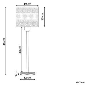 Bordslampa Krämvit 45 cm Metall Genomskinlig Rund Lampskärm med Blommönster Moderna Kristaller Beliani